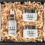 Shhh… Menopause Refining Starter Kit Gift Box, with Refine & Refresh Facial Mist, Refine & Prime Clay Mask and Refine & Revive Detox Bath Salts