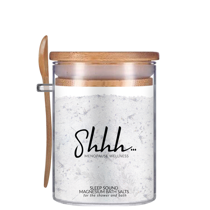 Shhh… Menopause Wellness Sleep Sound Bath Salts for the shower and bath. 400g