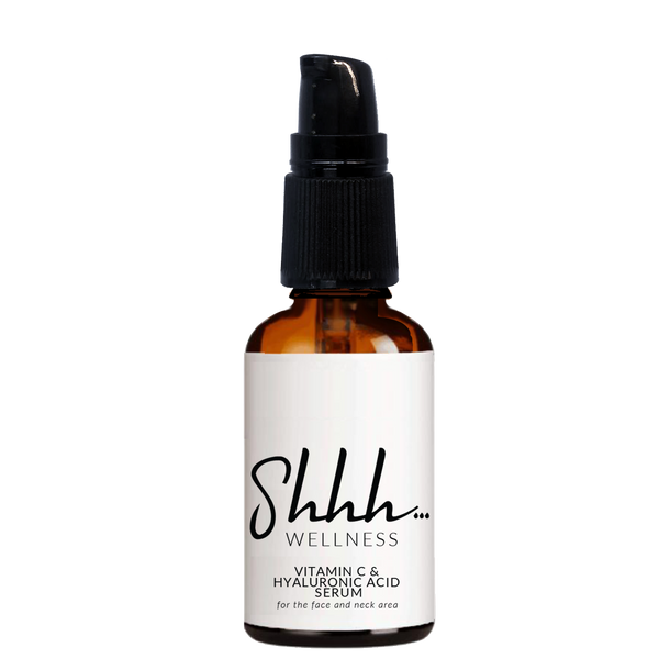 Shhh… Wellness Vitamin C Hyaluronic Acid Serum for the face and neck area. 30ml